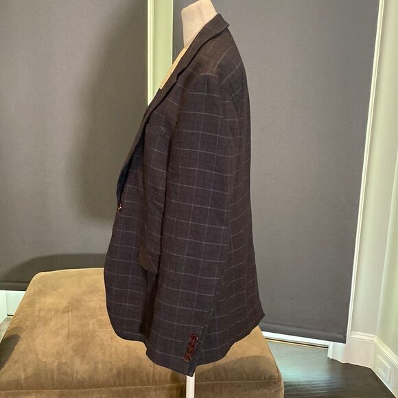 Men’s Plaid 2 Piece Suit Single Breasted One Button Size 40 Jacket 38 Pants NWT - Picture 3 of 12